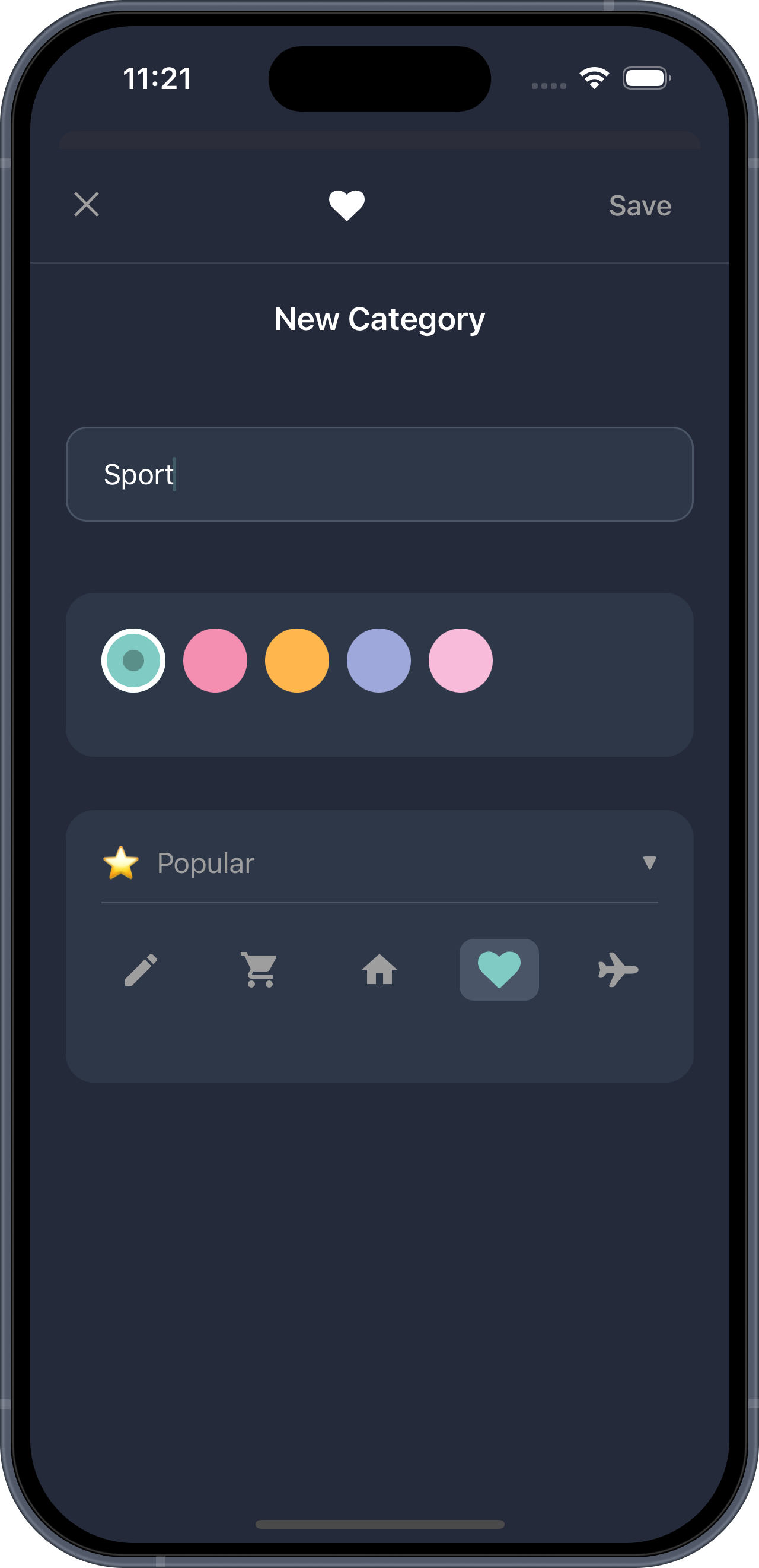 Customize categories preview